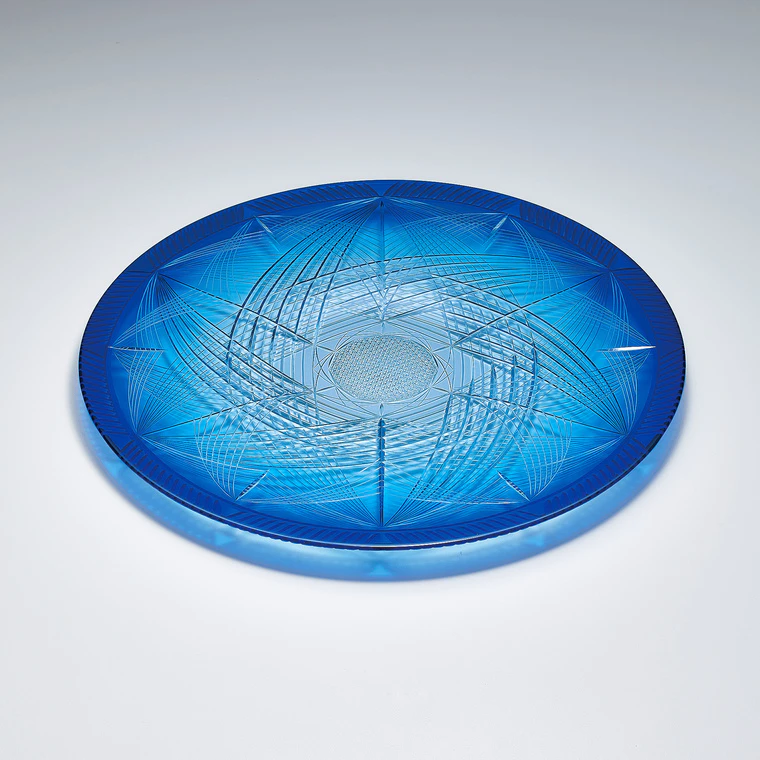 photo Cased Glass Plate with Incised Decoration "Reverberation"
