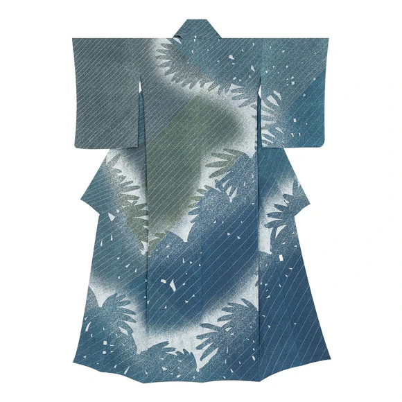 Formal Kimono with Design in Yūzen Dyeing "Rhythmic Rain"