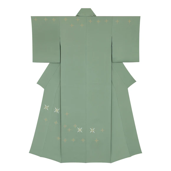 刺繍訪問着「緑陰」