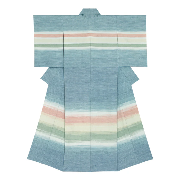 Kimono of Tsumugi "Horizontal Arc (Rainbow)"