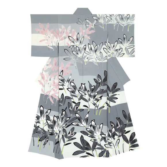 Formal Kimono with Design in Yūzen Dyeing "Bamboo Grass in Spring"
