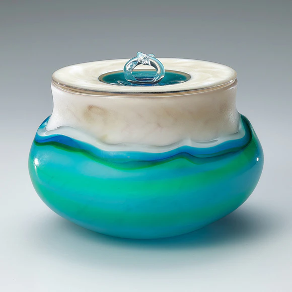 Hand-Blown Glass Water Jar "Beach"