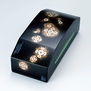 角形 螺鈿細工 漆器6客 金赤蒔絵蝶文 50年前 送込 角形 螺鈿細工 漆器6客 金赤蒔絵蝶文 50年前 送込