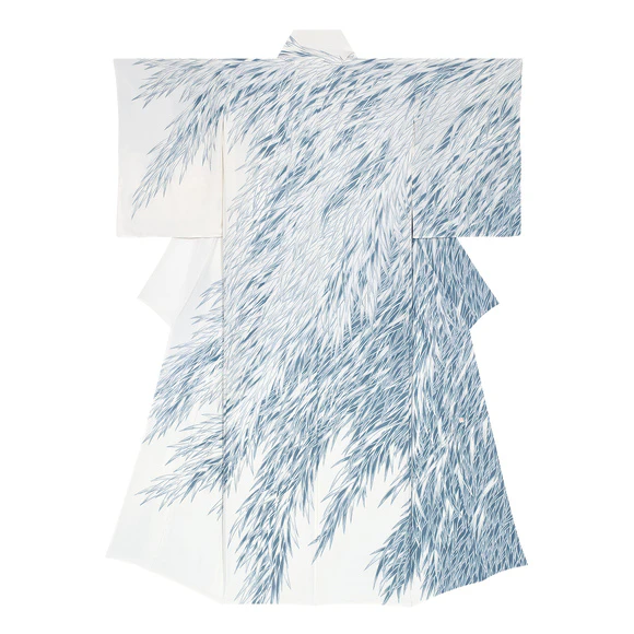 Formal Kimono with Design in Yūzen Dyeing "Simon Bamboo"
