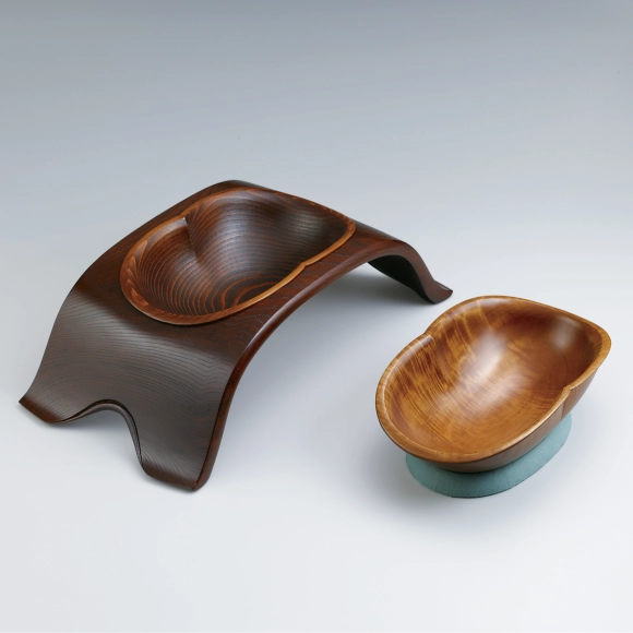 Jindai Zelcova Wood Dish with Exchange Dish