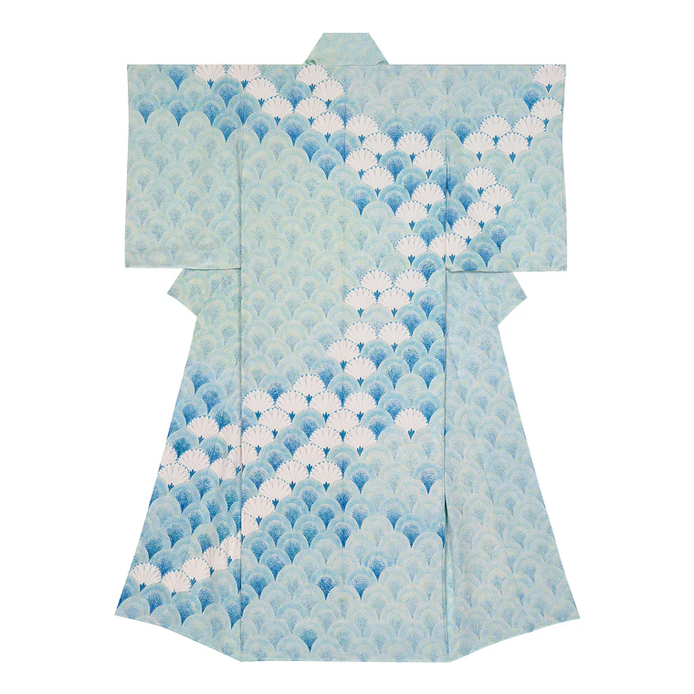 photo Kimono with Design in Yūzen Dyeing "The Path, from Now On"