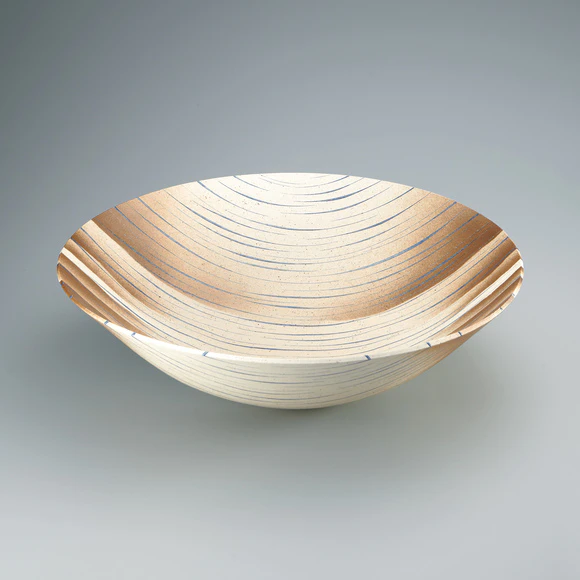 Colored Faience Bowl with Line Design
