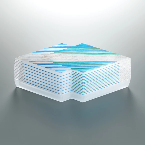 Cast Glass Box "Layered Lozenges"