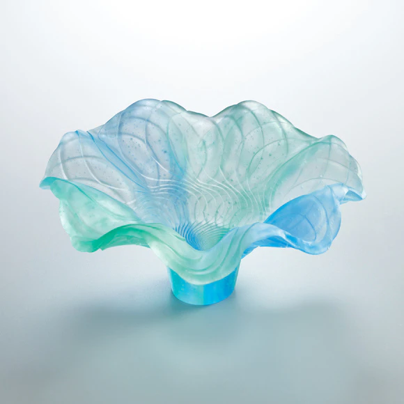 Flower Vase with Pâte de Verre 