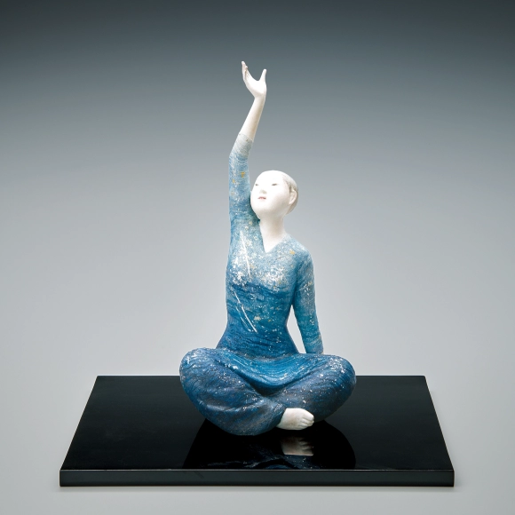 木芯桐塑布和紙貼「星降る」
