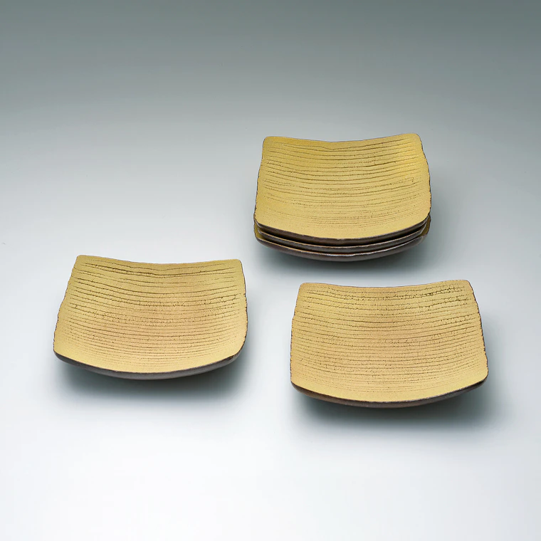 photo 炭化角組鉢「層」