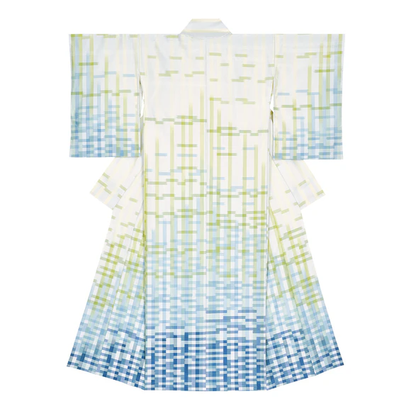 Kimono with Kasuri "Hill of Light"