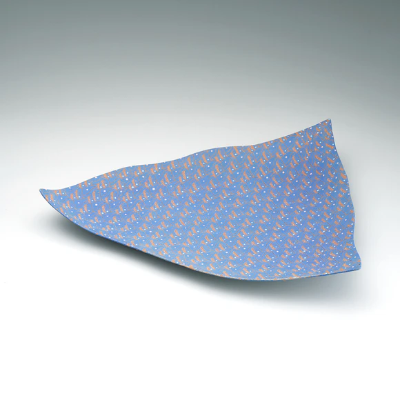 Plate with Geometric Patterns "Deep Blue Sea"