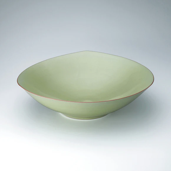 Pale Yellow Celadon Bowl, Sanryo (Three-ridged) Shape