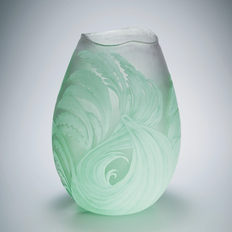 写真：サンドブラスト花器「彼方へ」