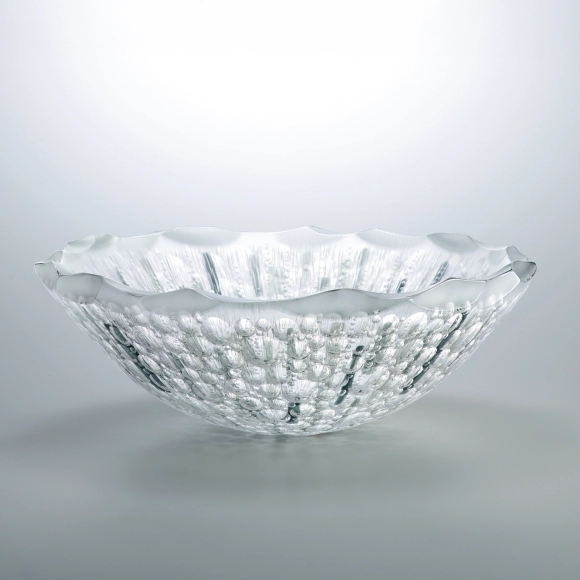 日本工芸会正会員　渡邊 明 作品　　切子 藍色被せ 花器　【入手困難品】 日本工芸会正会員 渡邊 明 作品 切子 藍色被せ 花瓶 【入手困難品