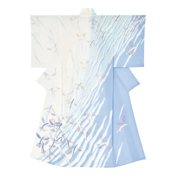 Formal Kimono with Design in Yūzen Dyeing "Flight"