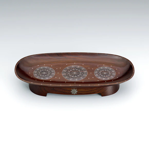 Incense Stand with Jindai Zelkova, Wiped Urushi and Inset Decoration