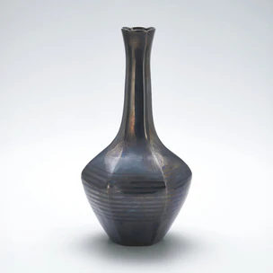Forged Copper 6-sided Crane-neck Flower Vase