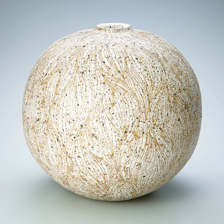 photo Jar with Glaze and Polychrome Line Design