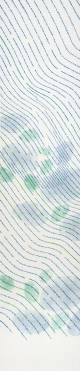 photo Tie-dyed Obo Sash "Green Stream"