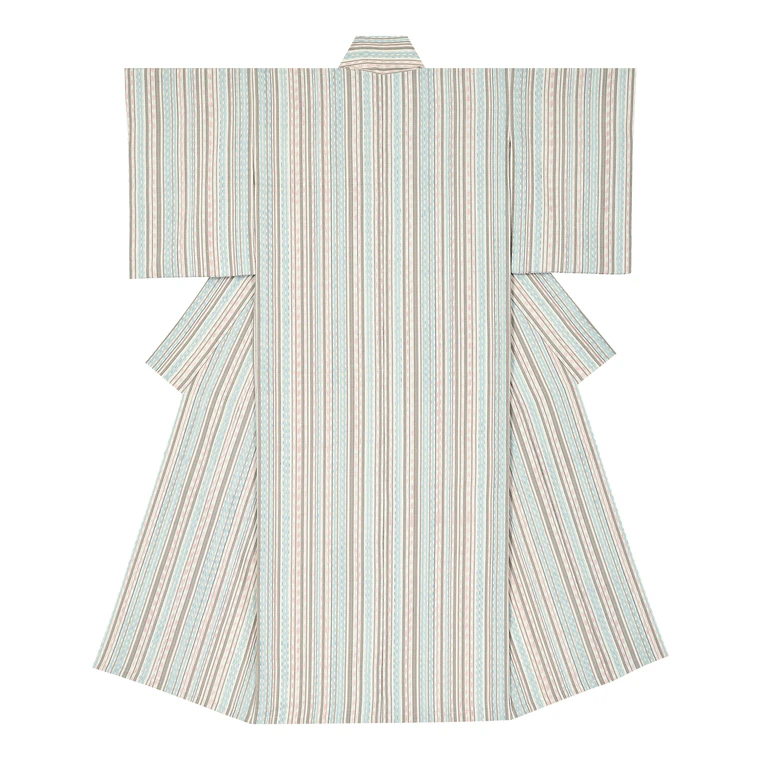 photo Kimono of Tsumugi "When the Bellflower Cherry Blossoms Bloom"