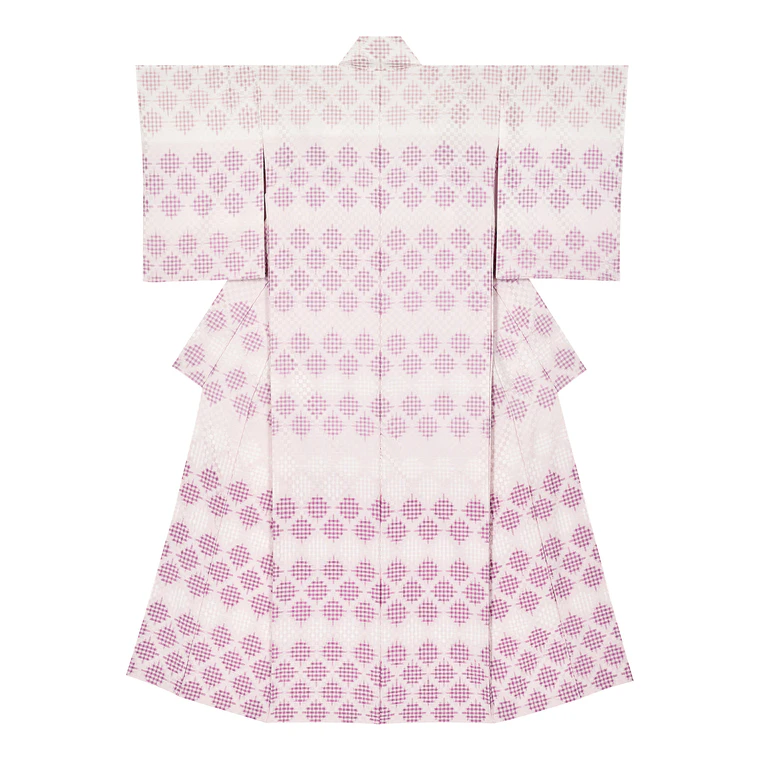photo Kimono with Kasuri "Linked Verses"