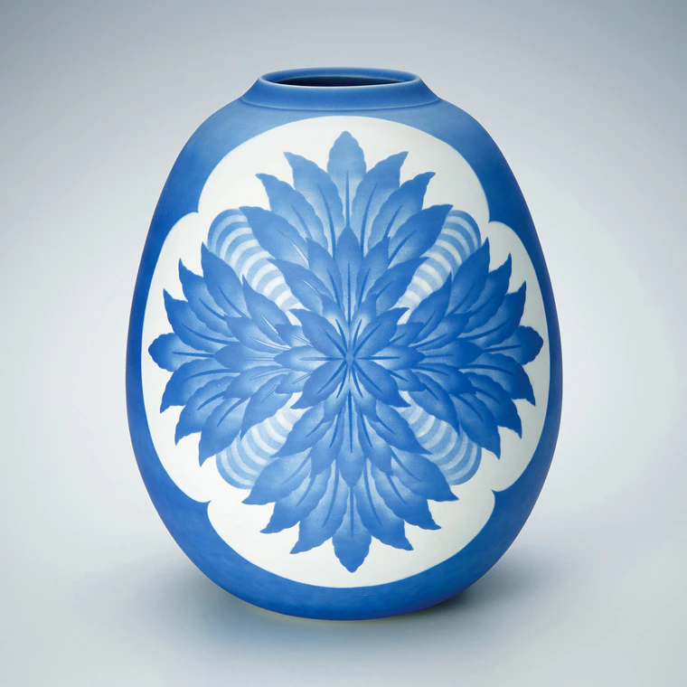 photo Polychrome Incised Porcelain Jar