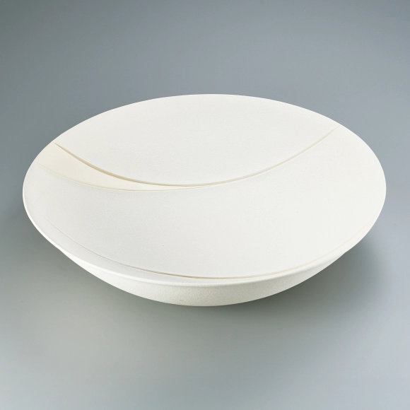 Bowl with White Porcelain and Suidai (Blown Clay) Decoration