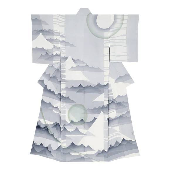 Kimono with Design in Batik "Moonlight"