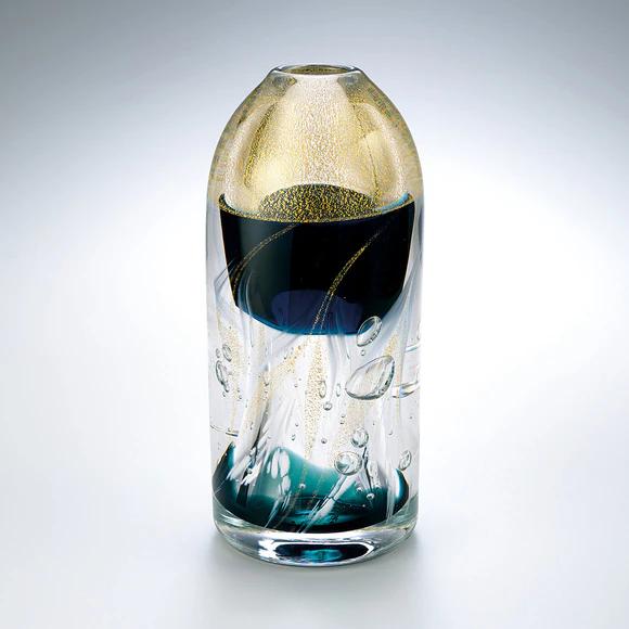 宙吹き硝子花器「水音」