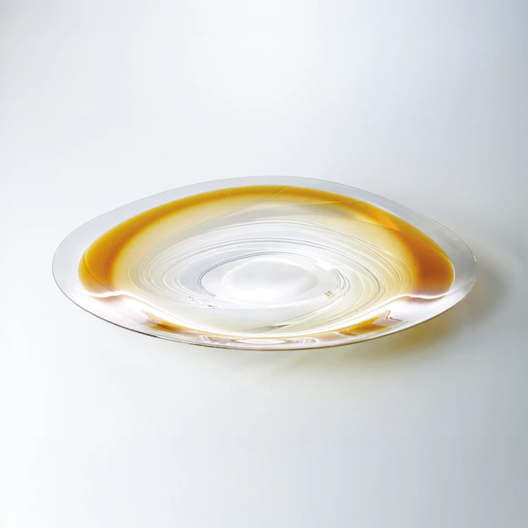 線刻硝子大皿「静謐」
