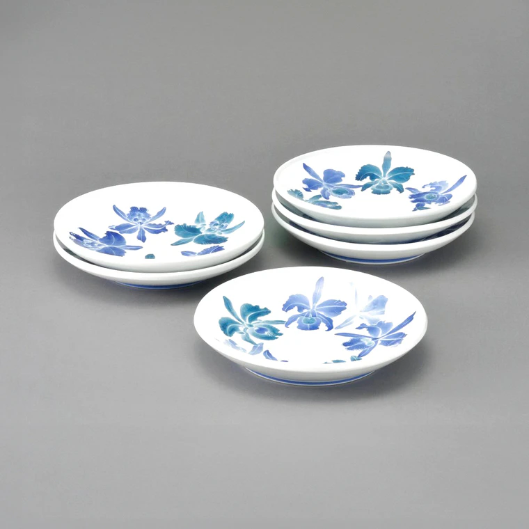 photo 染付カトレア組皿