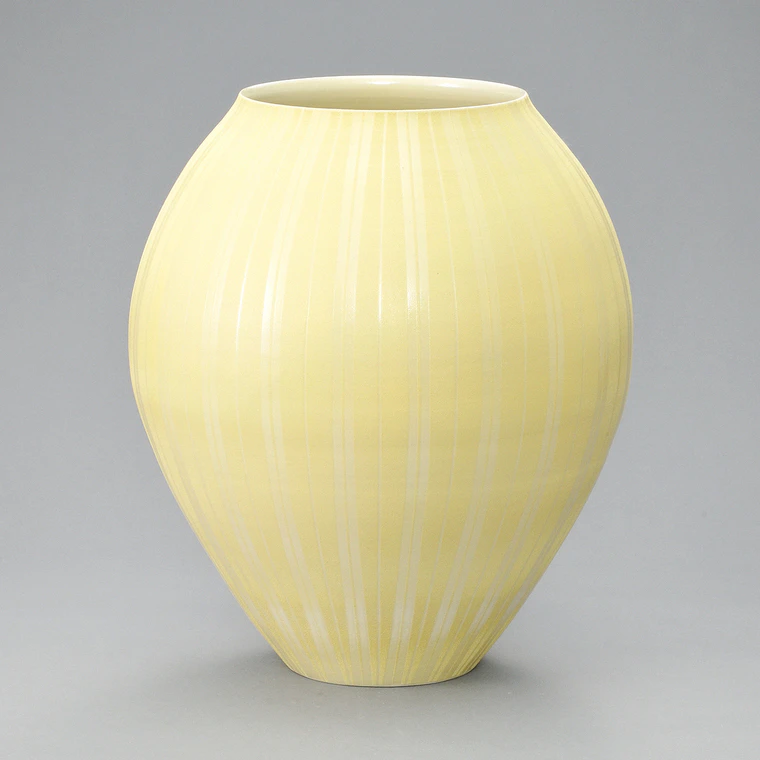 photo Jar with Yellow Decoration and Line Design