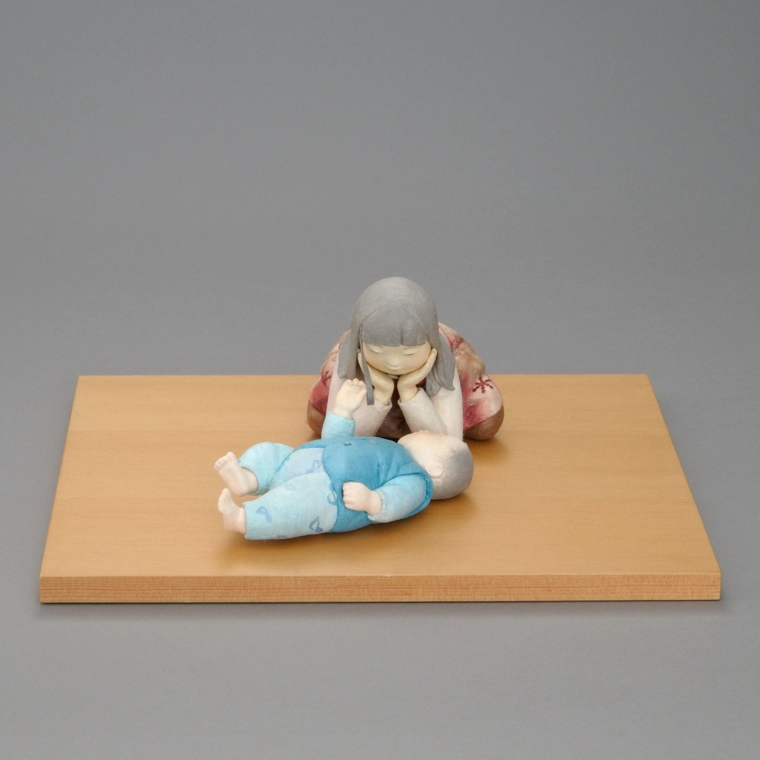 photo Formed with Toso Over Wooden Core and Covered with Cloth and Paper "Little Brother"