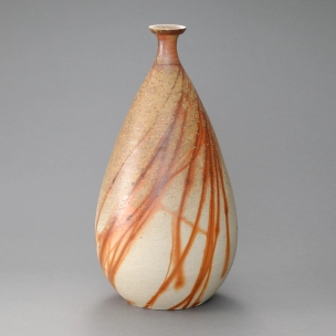 Large Sake Bottle with Fire Marks