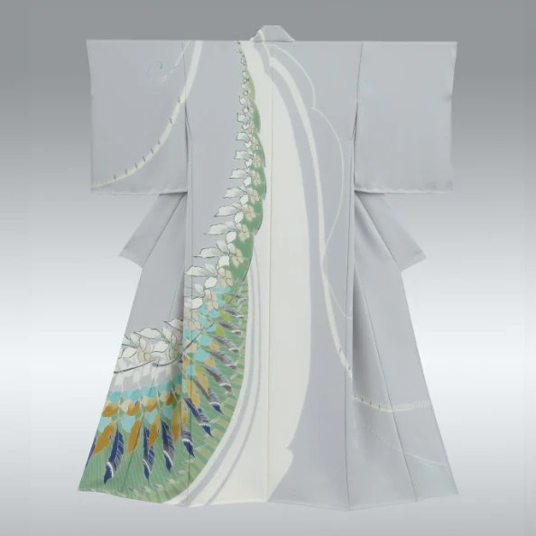 photo Formal Kimono with Design in Yūzen Dyeing "Yonder"