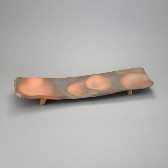 Bizen Rectangular Pedestal Plate