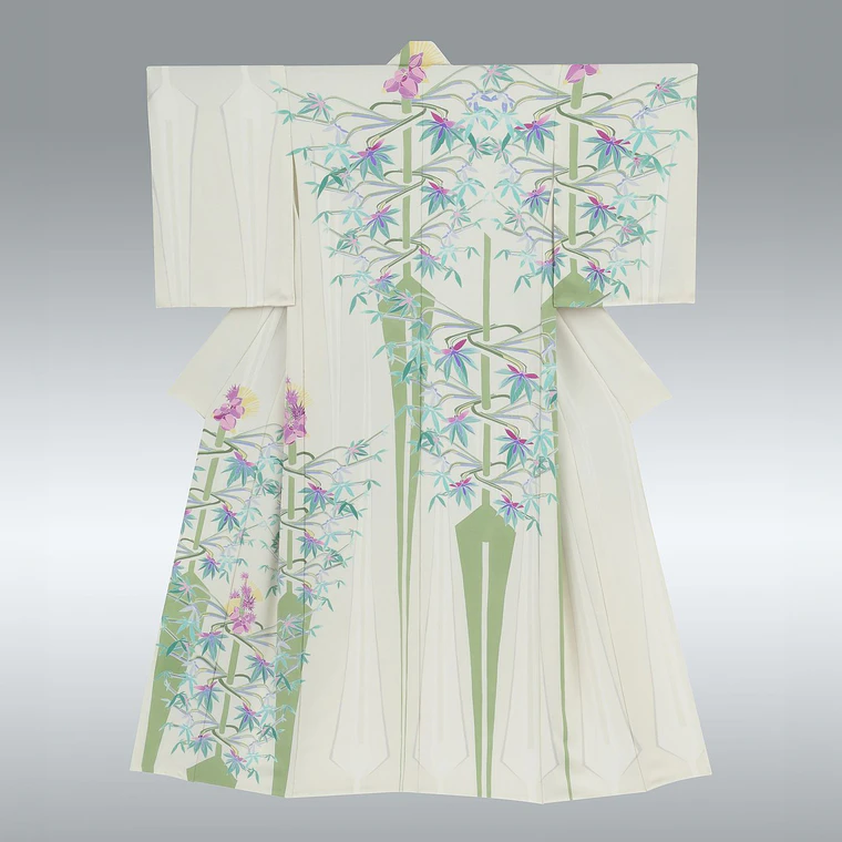 photo 手描き友禅訪問着「トウゴマの原」