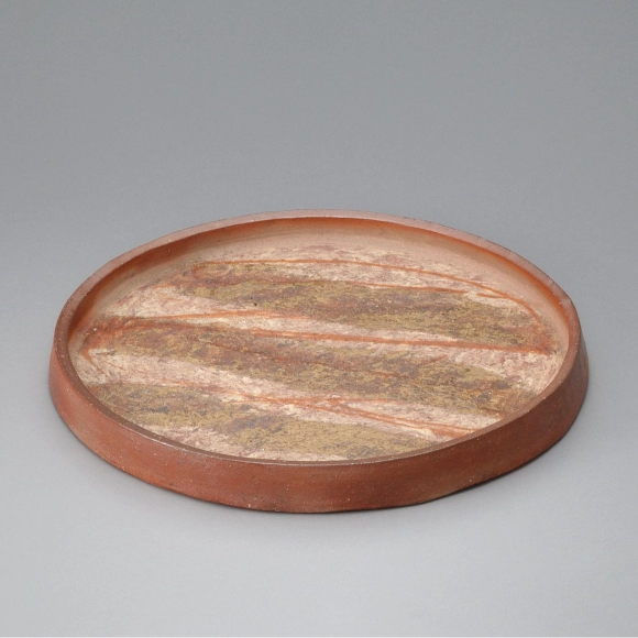 Bizen Round Bowl, Shaped by Beating