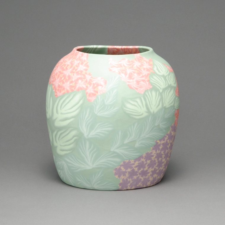 photo Neriage Flower Vase "Blue-green"