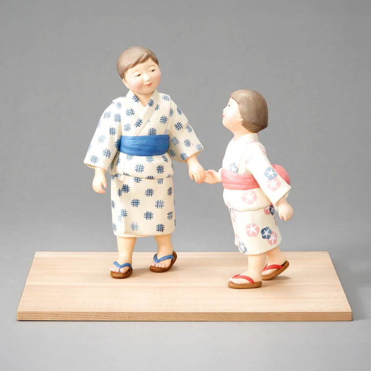photo Paper Clay Sculpture Covered with Paper "Summer festival"