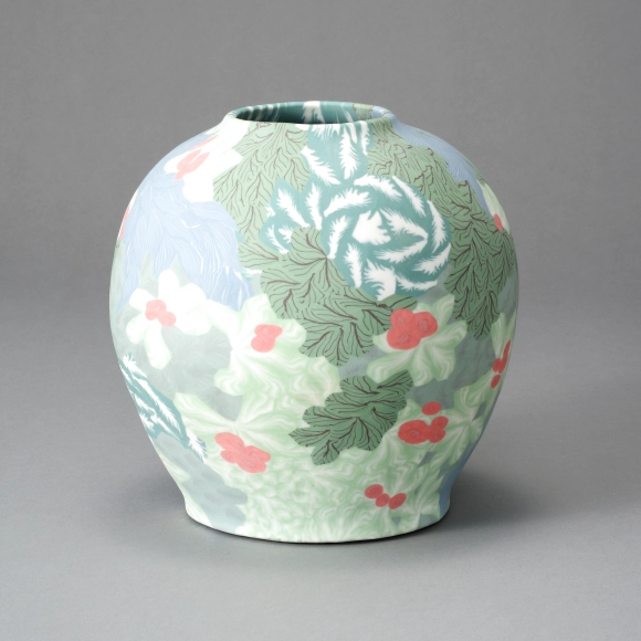 Porcelain Neriage Jar "Early summer wind"