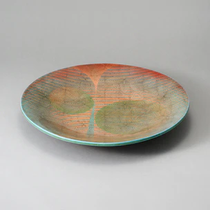 Iron Pigment Flower Designed Colored Inlay Plate