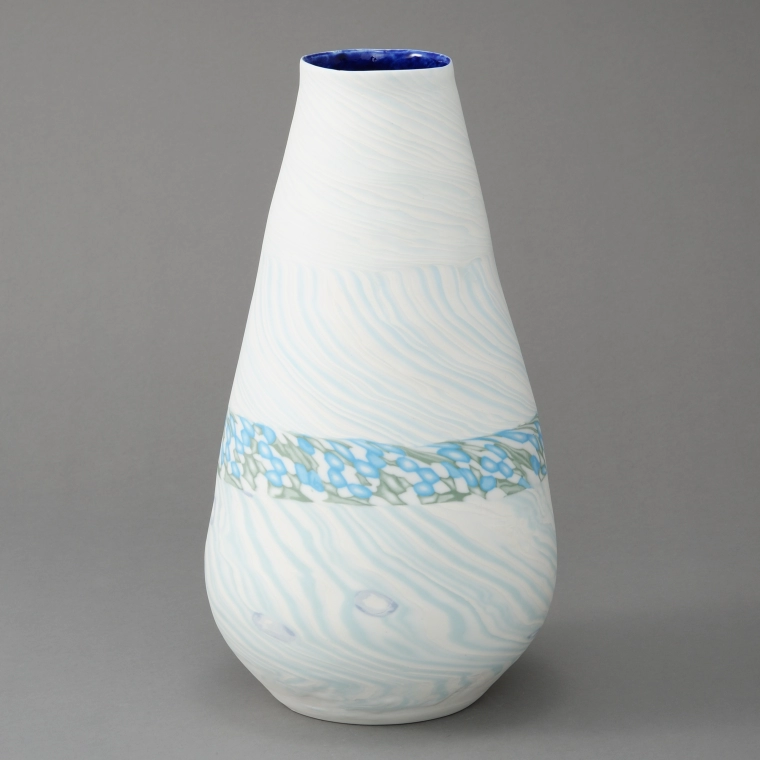 photo Marbled Flower Vessel "Ripples"