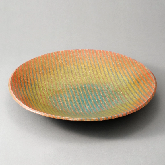 Colored Line Patterned Inlay Plate