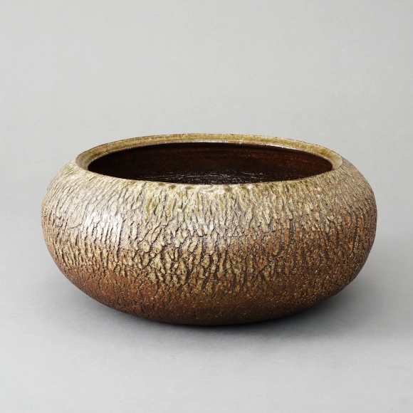 Bowl with Ash Glaze and Cracks