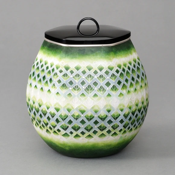 Cloisonne Tea Ceremony Fresh Water Jar "GreenLight"