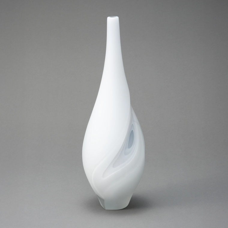 photo Glass Crane Neck Flower Vase "Dignified"