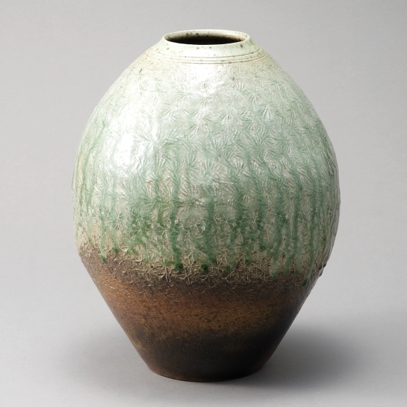 叩き灰釉花生(松尾 良弘)｜ギャラリージャパン